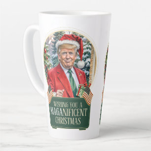 MAGA Christmas Trump Santa Snow Wereldbol Large Latte Mok