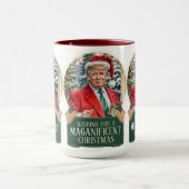 MAGA Christmas Trump Santa Snow Wereldbol Large Mok (Midden)