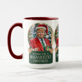 MAGA Christmas Trump Santa Snow Wereldbol Large Mok