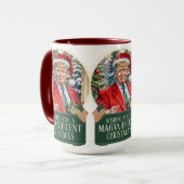MAGA Christmas Trump Santa Snow Wereldbol Large Mok (Voorkant links)