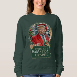 MAGA Christmas Trump Santa Snow Wereldbol Vrouwen Trui
