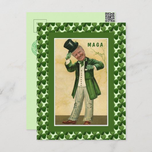 MAGA Donald Trump St. Patrick's Day Shamrocks Briefkaart (Voorkant / Achterkant)