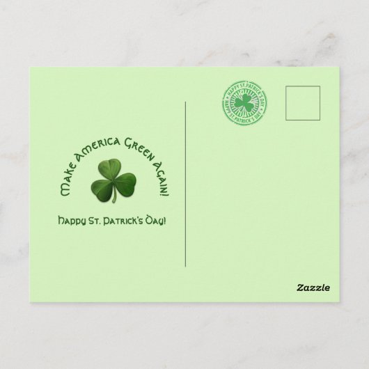MAGA Donald Trump St. Patrick's Day Shamrocks Briefkaart (Achterkant)