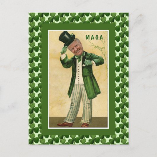 MAGA Donald Trump St. Patrick's Day Shamrocks Briefkaart (Voorkant)