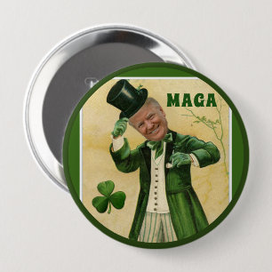 MAGA Donald Trump St. Patrick's Day Shamrocks Ronde Button 4,0 Cm