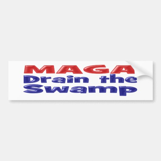 MAGA Draai het moeras met rode blauwe tekst Bumpersticker (Voorkant)