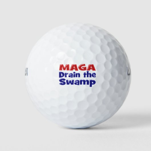 MAGA Draai het moeras met rode blauwe tekst Golf B Golfballen (Voorkant)