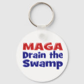 MAGA Draai het moeras met rode blauwe tekst Sleutelhanger (Voorkant)