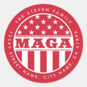 MAGA gepersonaliseerd Initiaal ronde Stickers (Voorkant)