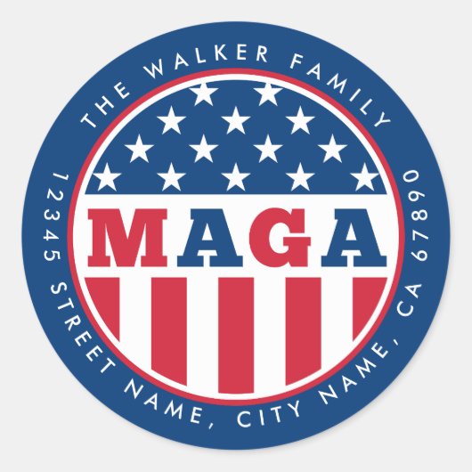 MAGA gepersonaliseerd Initiaal ronde Stickers (Voorkant)