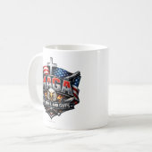 MAGA: God, wapens en lef.  Koffiemok (Voorkant links)