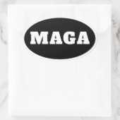 MAGA heeft geen beschrijving nodig Ovale Sticker (Tas)