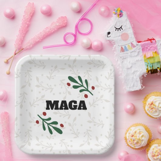 MAGA kerstfeest borden Papieren Bordje (Feest)