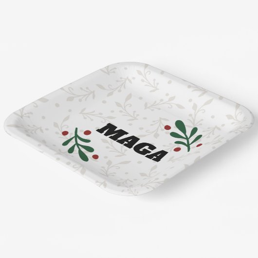 MAGA kerstfeest borden Papieren Bordje (Gebogen)