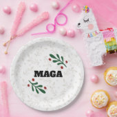 MAGA Kerstronde Trump party borden Papieren Bordje (Feest)