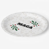 MAGA Kerstronde Trump party borden Papieren Bordje (Gekanteld)