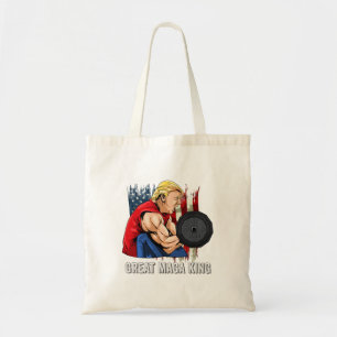 MAGA KING Trump Great MAGA MET  Amerikaanse vlag Tote Bag