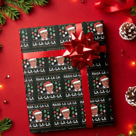Maga la la la Funny Trump Lelijke Kerst Cadeaupapier
