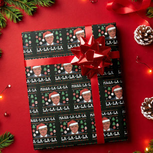 Maga la la la Funny Trump Lelijke Kerst Cadeaupapier