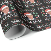 Maga la la la Funny Trump Lelijke Kerst Cadeaupapier (Rol Hoek)