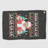 Maga La La La Trump kerstinhuldiging 47e Golfhanddoek (Horizontaal)