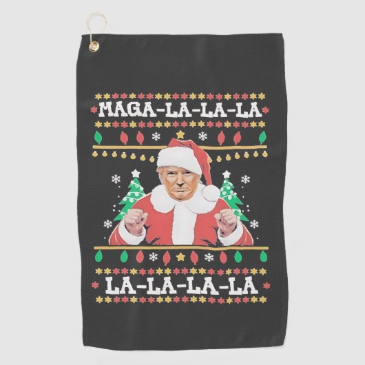 Maga La La La Trump kerstinhuldiging 47e Golfhanddoek (Voorkant)
