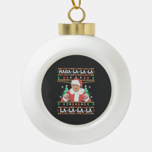 Maga La La La Trump kerstinhuldiging 47e Keramische Bal Ornament