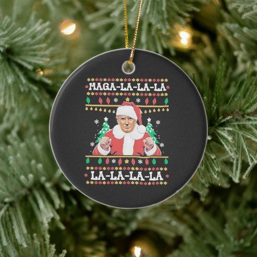 Maga La La La Trump Kerstmis Inauguratie 47e Keramisch Ornament (Boom)