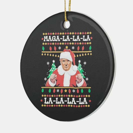 Maga La La La Trump Kerstmis Inauguratie 47e Keramisch Ornament (Links)