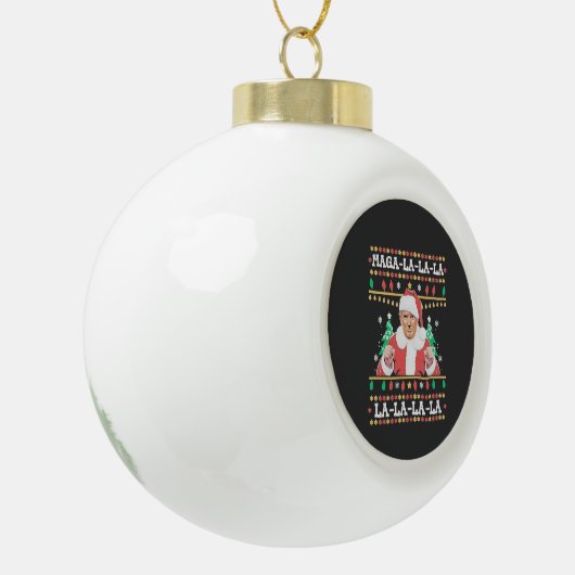 Maga La La La Trump Kerstmis Inauguratie 47e   Keramische Bal Ornament (Links)