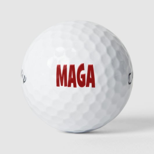 MAGA met rode tekst Golf Balls Golfballen (Voorkant)