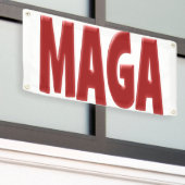 MAGA met rode tekst Spandoek (Buitenkant Gebouw)