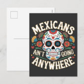 MAGA Mexicanen gaan nergens naartoe Suikerschedel Feestdagenkaart (Voorkant / Achterkant)