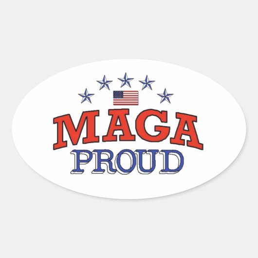 MAGA Proud Ovale Sticker (Voorkant)