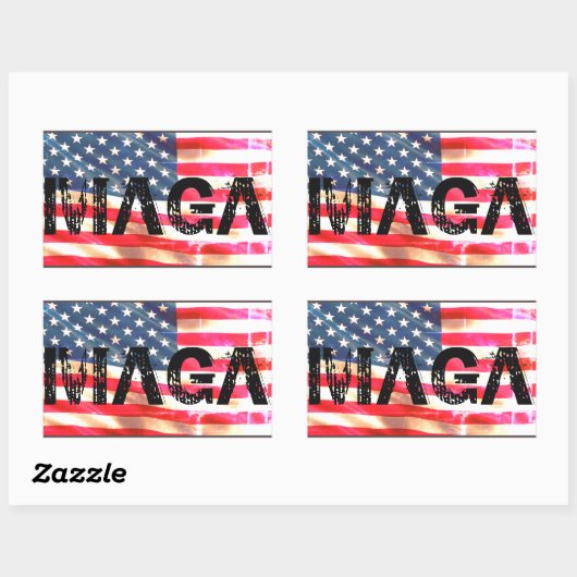 MAGA RECHTHOEKIGE STICKER (Vel)