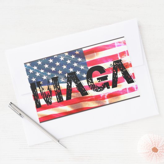 MAGA RECHTHOEKIGE STICKER (Envelop)