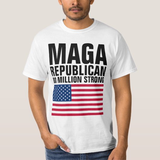 MAGA REPUBLICAN TRUMP 80 MILJOEN STRONG T-SHIRT (Voorkant)