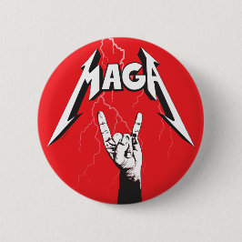 MAGA Rock Salute Horns-Sign USA 1st Sick Rad Epic Ronde Button 5,7 Cm