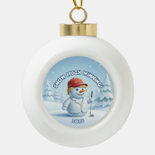 MAGA Snowman Trump Ornament  - Patriotic Ornament (Voorkant)
