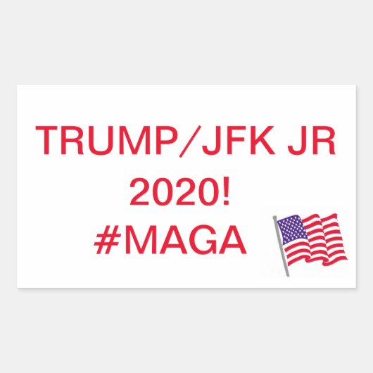 MAGA! STEM OP TRUMP/JFK JR 2020! RECHTHOEKIGE STICKER (Voorkant)