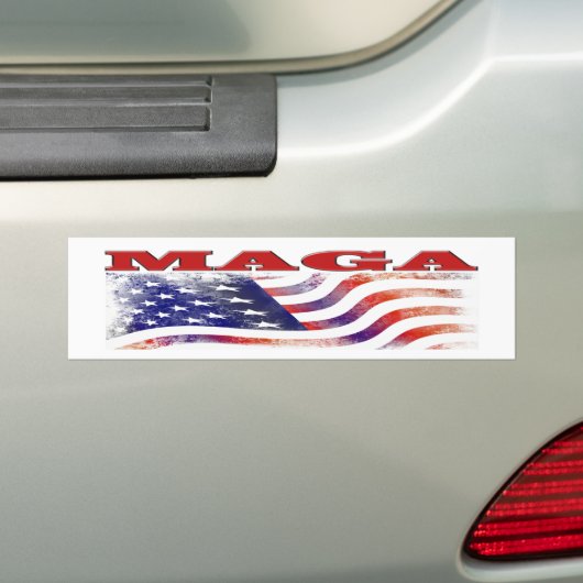 MAGA sterren en strepen Bumpersticker (Op auto)
