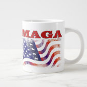 MAGA sterren en strepen halve tekst Grote Koffiekop (Rechts)
