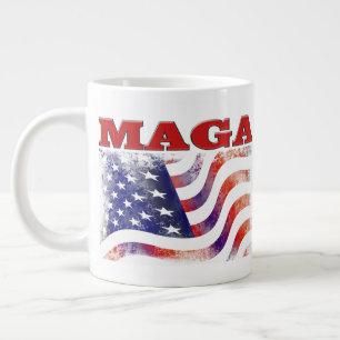 MAGA sterren en strepen halve tekst Grote Koffiekop