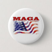 MAGA sterren en strepen Ronde Button 5,7 Cm (Voorkant)