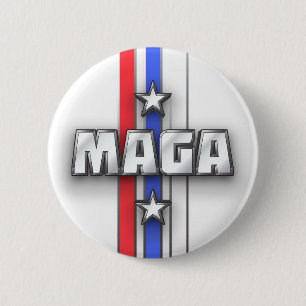 MAGA Sterren Stripes maken Amerika weer groot wit Ronde Button 5,7 Cm