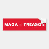 MAGA = TREASON rode en witte bumpersticker (Voorkant)