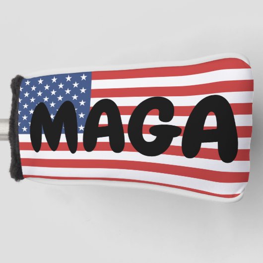 MAGA TRUMP AMERIKAANSE VLAG PUTTER GOLF HOOFD HOES GOLFHEADCOVER (Voorkant)
