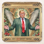MAGA Trump Square stijl aangepaste kerst Kartonnen Onderzetters (Voorkant)
