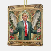 MAGA Trump Square  stijl aangepaste kerst Keramisch Ornament (Links)