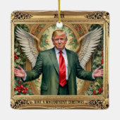 MAGA Trump Square  stijl aangepaste kerst Keramisch Ornament (Achterkant)